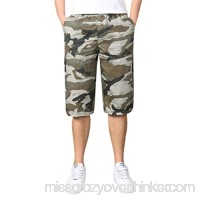 yoyorule Casual Pants Stylish Men's Seven-Point Multi-Zip Multi-Pocket Built-in Corded Cargo Shorts Xxxxxl B07PP7491Z